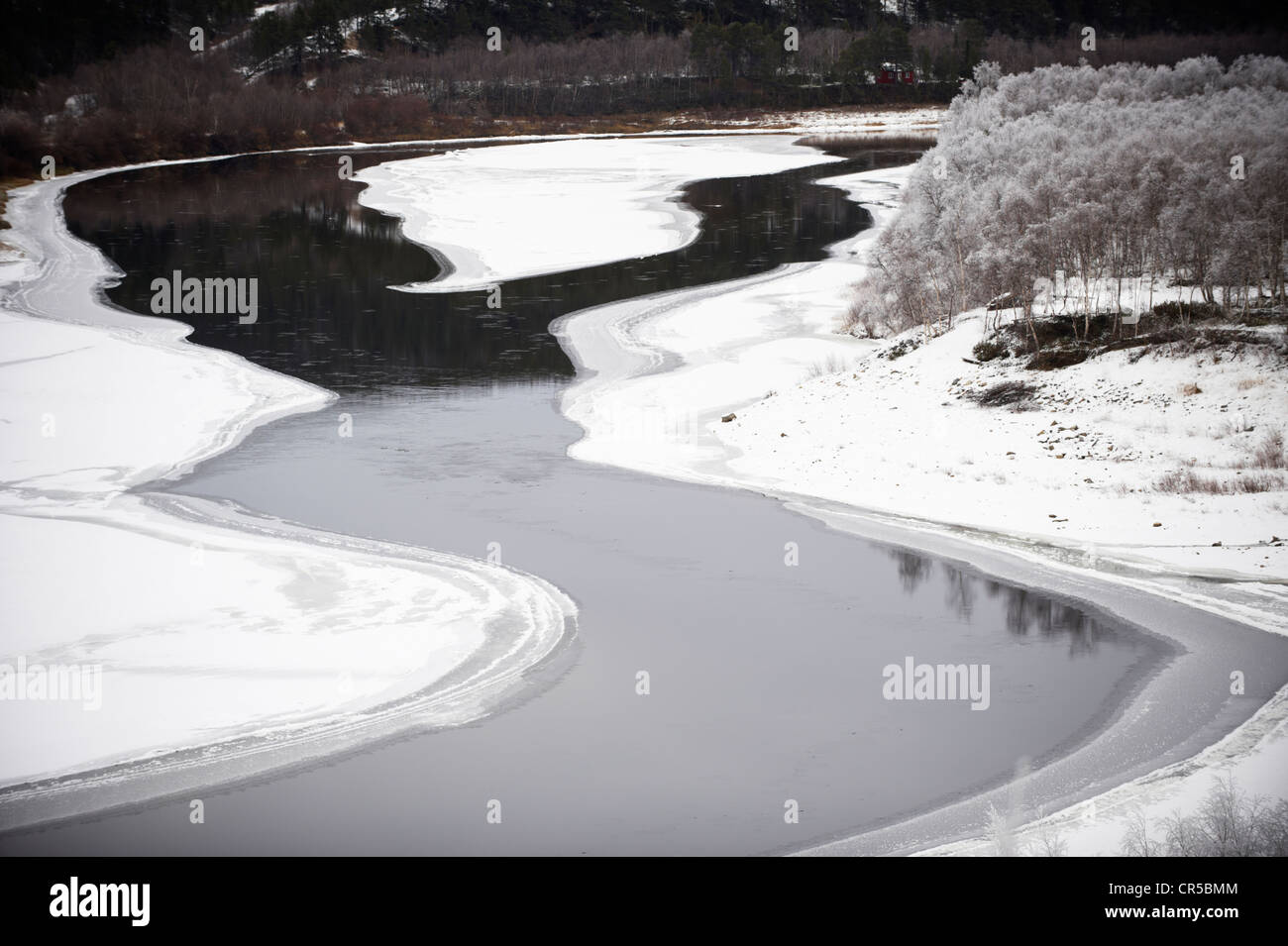 La Norvège, Laponie, comté de Finnmark, Karasjok, rivière Karasjokka Banque D'Images