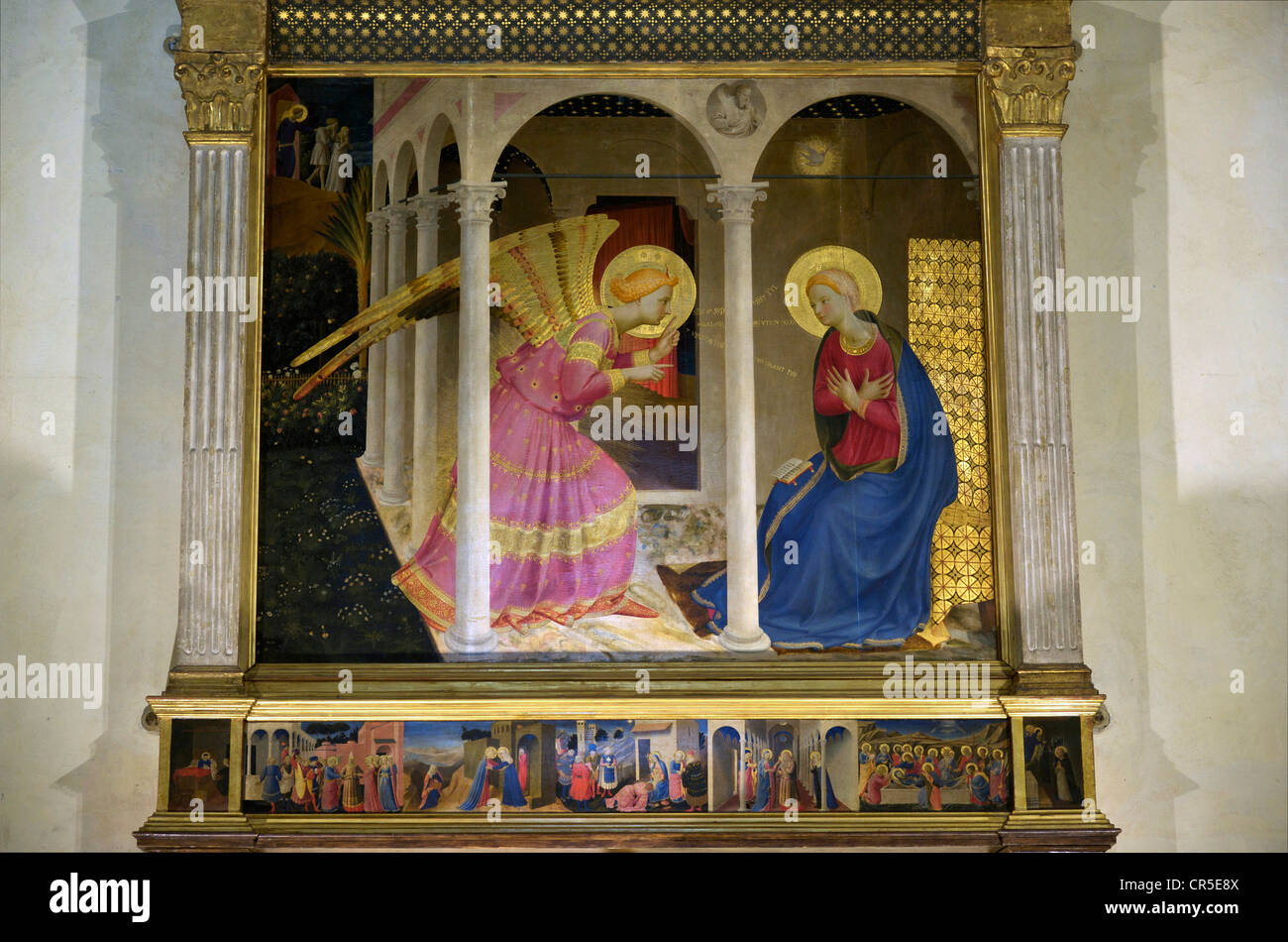 Italie, Toscane, Cortona, Museo Diocesano, retable de l'Annonciation de Fra Angelico Banque D'Images