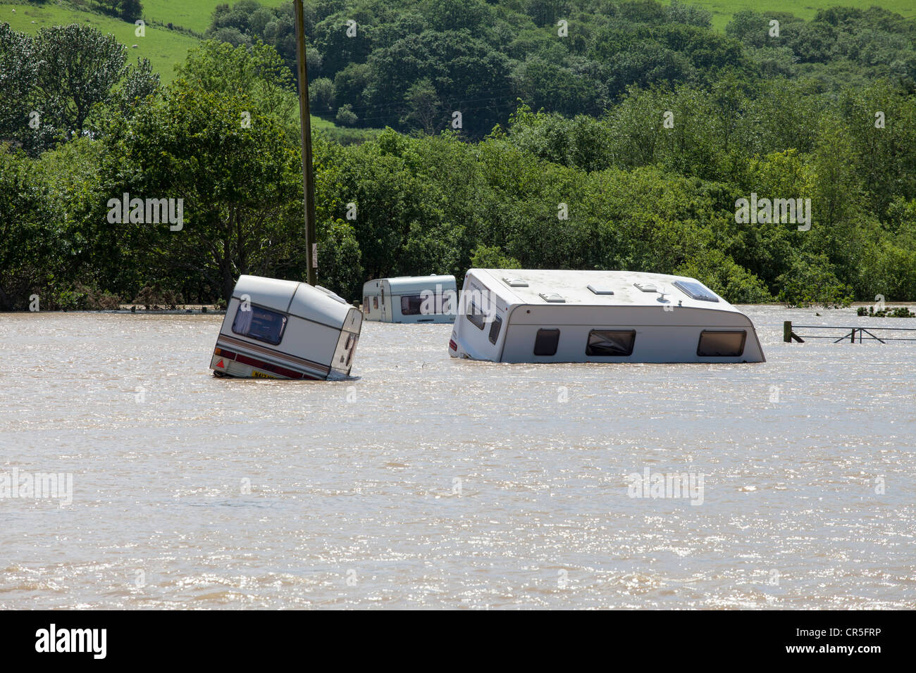 Une caravane site près de Aberystwyth, Pays de Galles, Royaume-Uni Banque D'Images