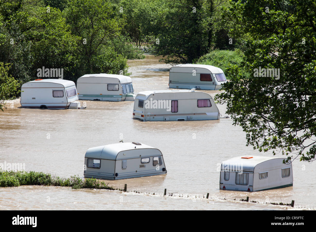 Une caravane site près de Aberystwyth, Pays de Galles, Royaume-Uni Banque D'Images