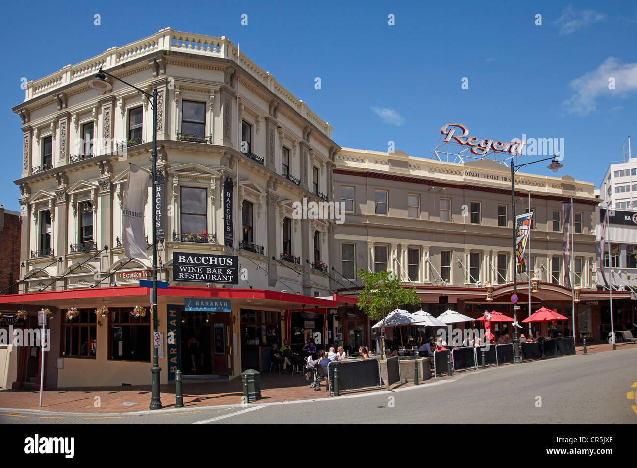 Regent Theatre, Bars et cafés, octogone, Dunedin, île du Sud, Nouvelle-Zélande Banque D'Images