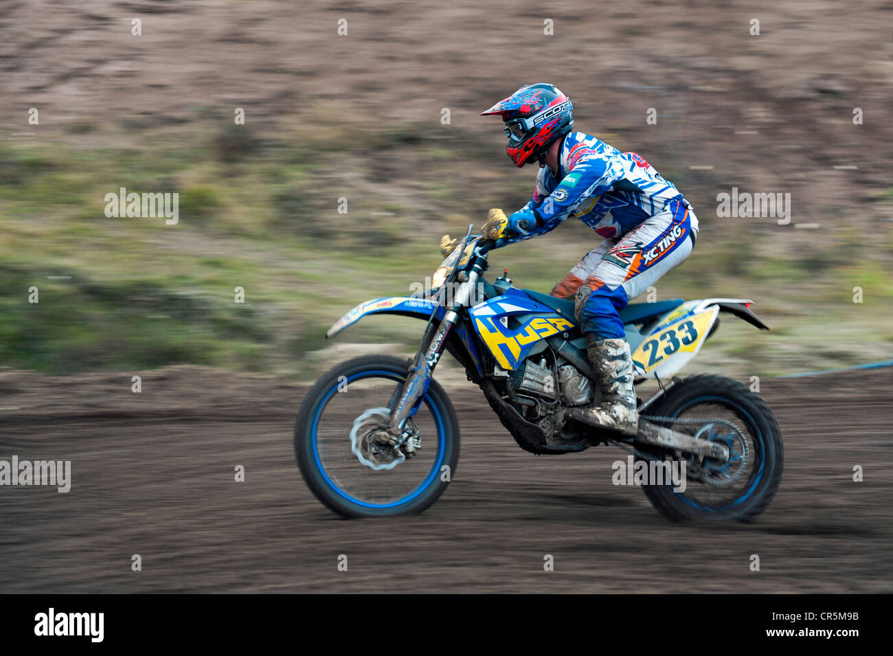 Pilote de motocross, motocross, Grevenbroich, Rhénanie du Nord-Westphalie, Allemagne, Europe Banque D'Images