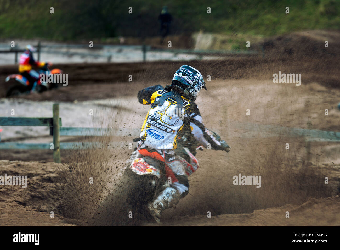 Rider Motocross lors d'une course de motocross, Grevenbroich, Rhénanie du Nord-Westphalie, Allemagne, Europe Banque D'Images