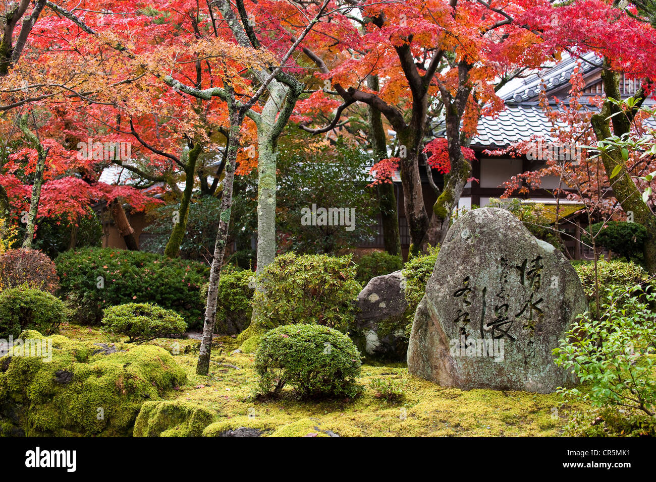 Le Japon, l'île de Honshu, la région de Kinki, ville de Kyoto, Temple Kiyomizu Dera Temple de l'eau claire ou au patrimoine mondial de l'UNESCO, fondée en Banque D'Images