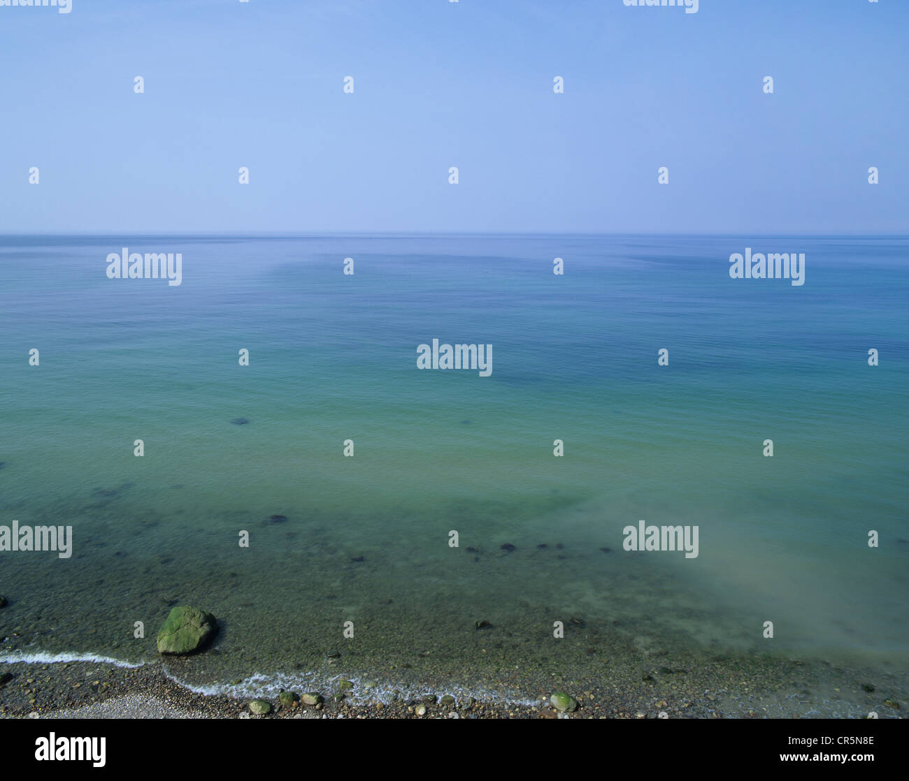 Plage de la mer Baltique près de Ahrenshoop, Fischland, Mecklembourg-Poméranie-Occidentale, de la mer Baltique, l'Allemagne, de l'Europe Banque D'Images