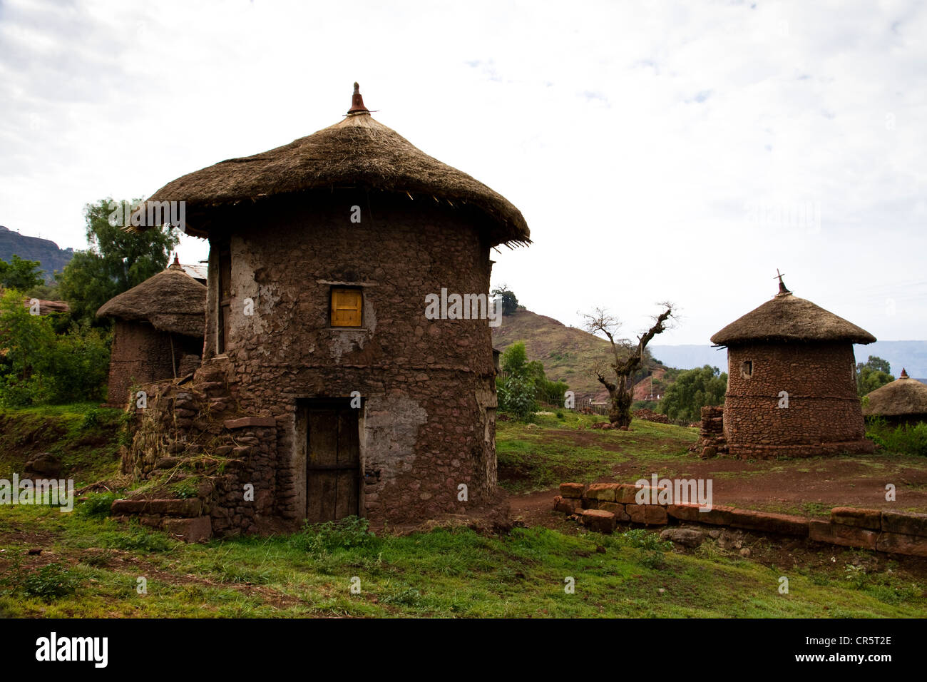 Huttes traditionnelles, Lalibela, Ethiopie, Afrique Banque D'Images