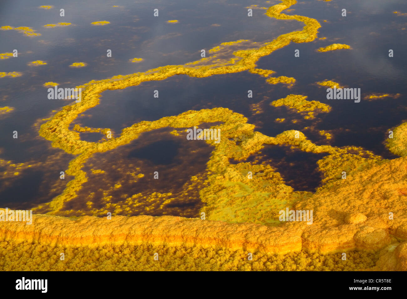 Sulfure rock formations, dépression Danakil, Dallol, Ethiopie, Afrique Banque D'Images