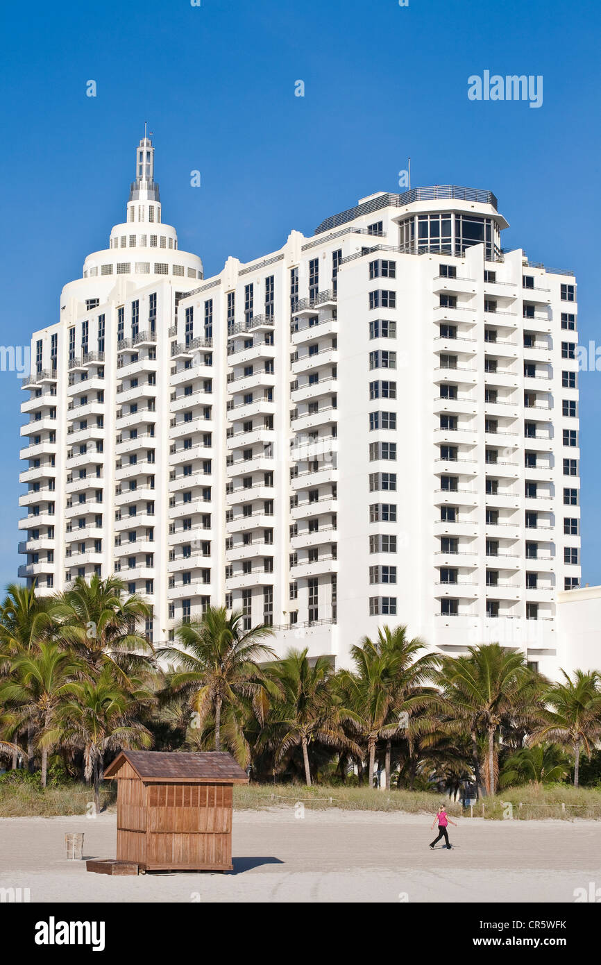 United States, Florida, Miami Beach, South Beach, bâtiment en bord de mer Banque D'Images