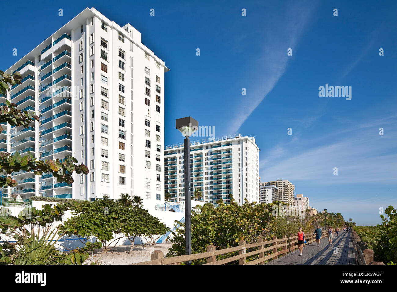 United States, Florida, Miami Beach, South Beach, les bâtiments du front de mer Banque D'Images
