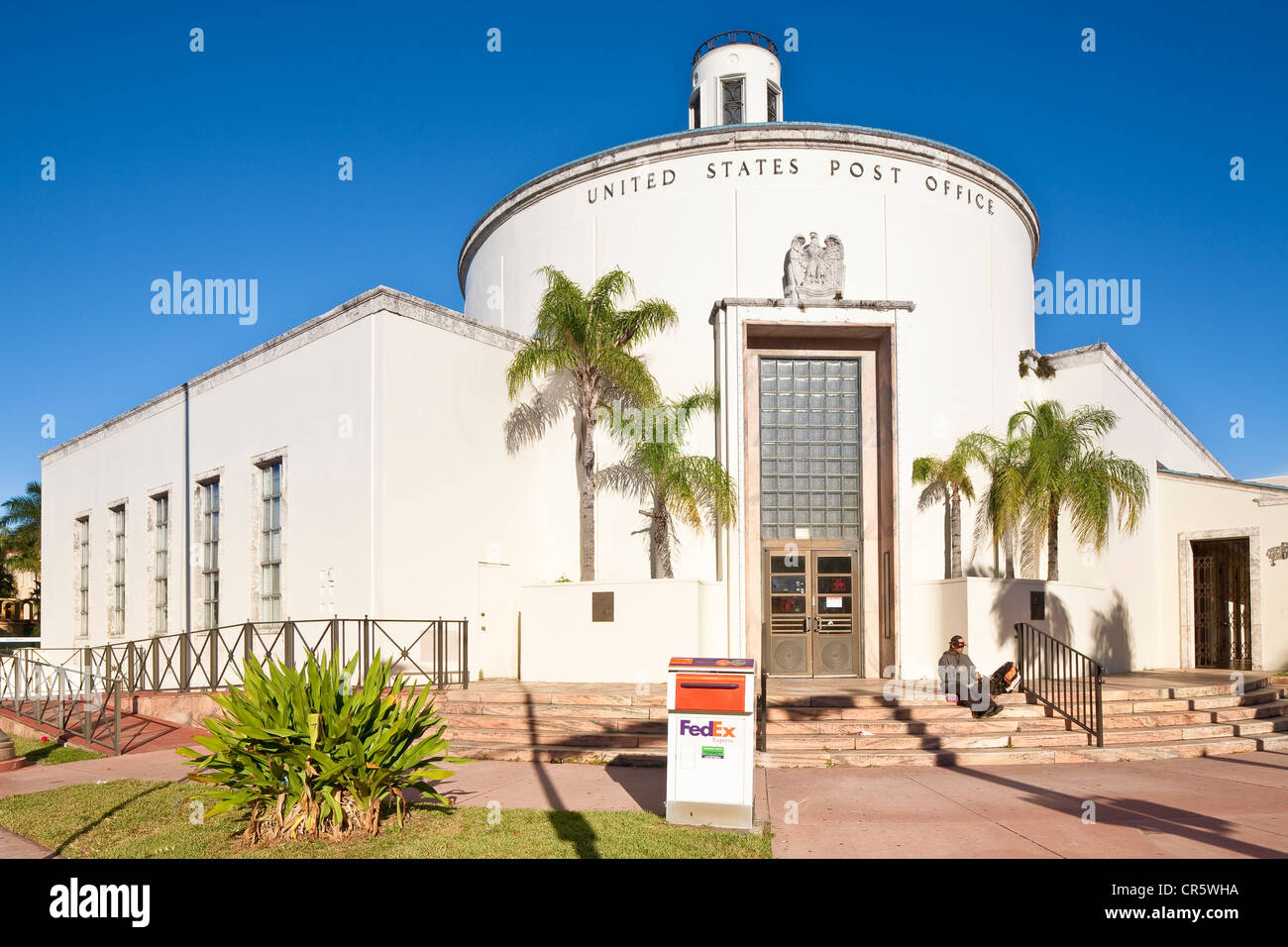 United States, Florida, Miami Beach, South Beach, bureau de poste construit en 1937 Banque D'Images