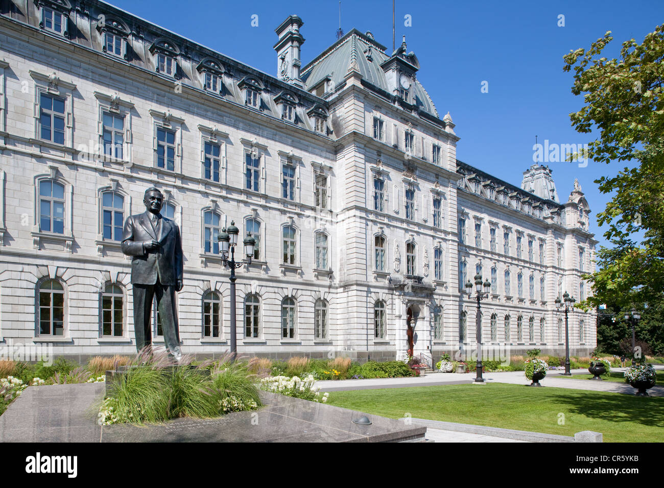 Canada, Québec, province de Québec, la colline parlementaire, le Parlement, la statue du premier ministre Maurice 13 Banque D'Images