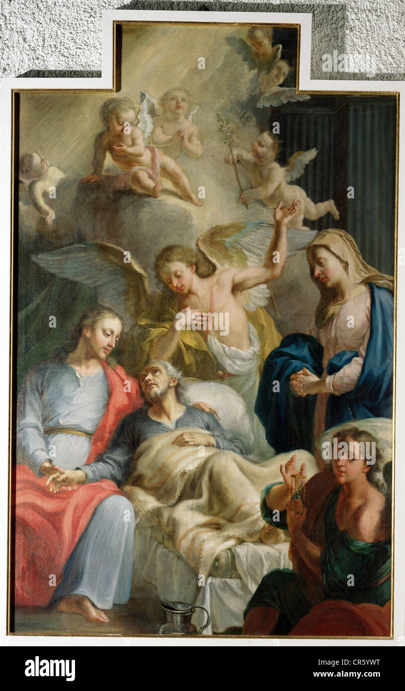Joseph de Nazareth, + vers 10, saint, père nourricier de Jésus-Christ, mari de Sainte Marie, altarpette, 'chemin de Saint Joseph', maître inconnu, vers 1700, Église de Casianus, Friedrichshafen, Allemagne, Banque D'Images