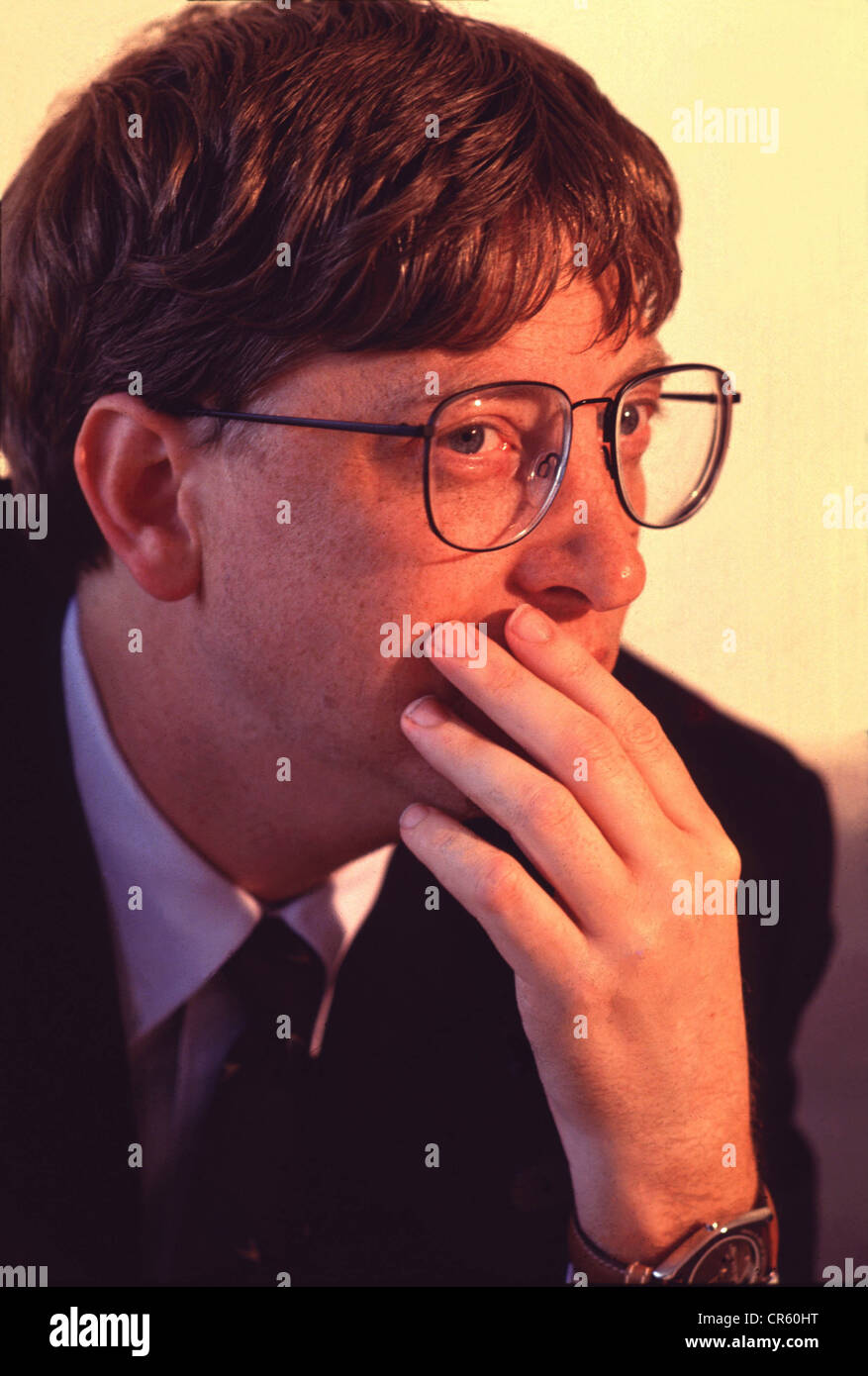 Gates, Bill, *28.10.1955, homme d'affaires américain, fondateur de la société de la société Microsoft, portrait, Munich, Allemagne, 30.04.1993, Banque D'Images