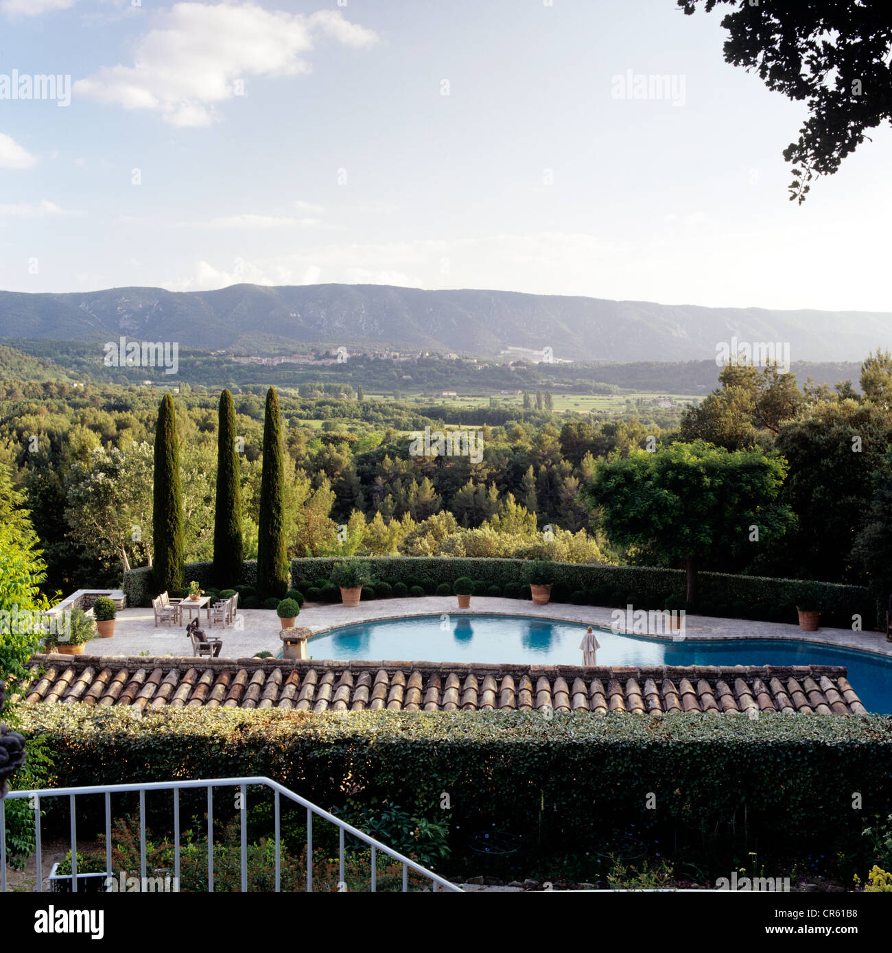 Manoir provençal avec vaste terrasse avec jardin Banque D'Images