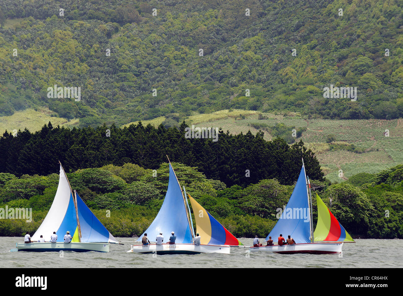 L'Ile Maurice, Côte Sud, District de Grand Port, Mahebourg Mahebourg, Bay, les pêcheurs Regatta Banque D'Images