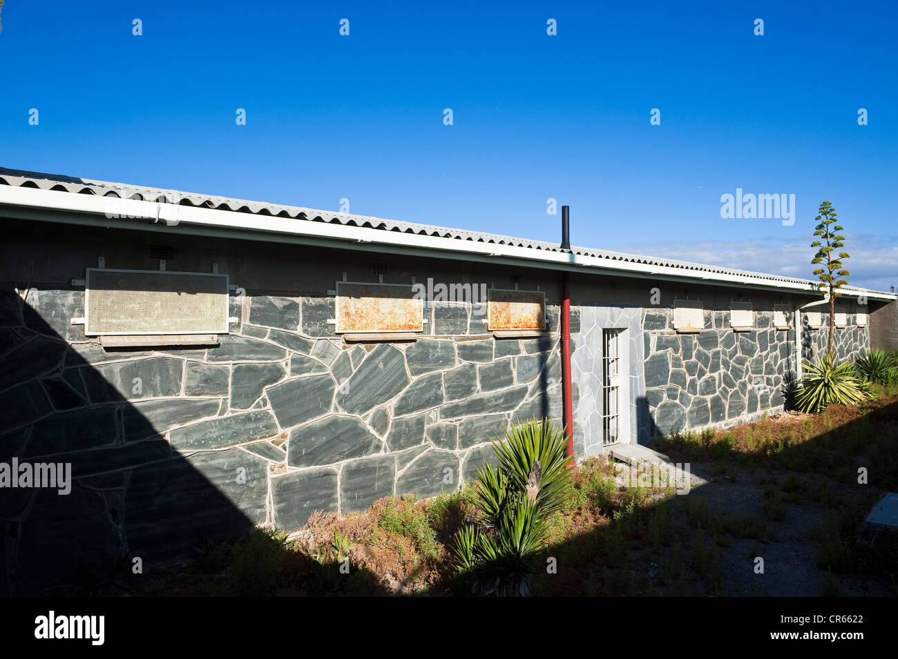 L'Afrique du Sud, Western Cape, Cape Town, la prison de Robben Island, au patrimoine mondial de l'UNESCO, la construction de la section B Banque D'Images