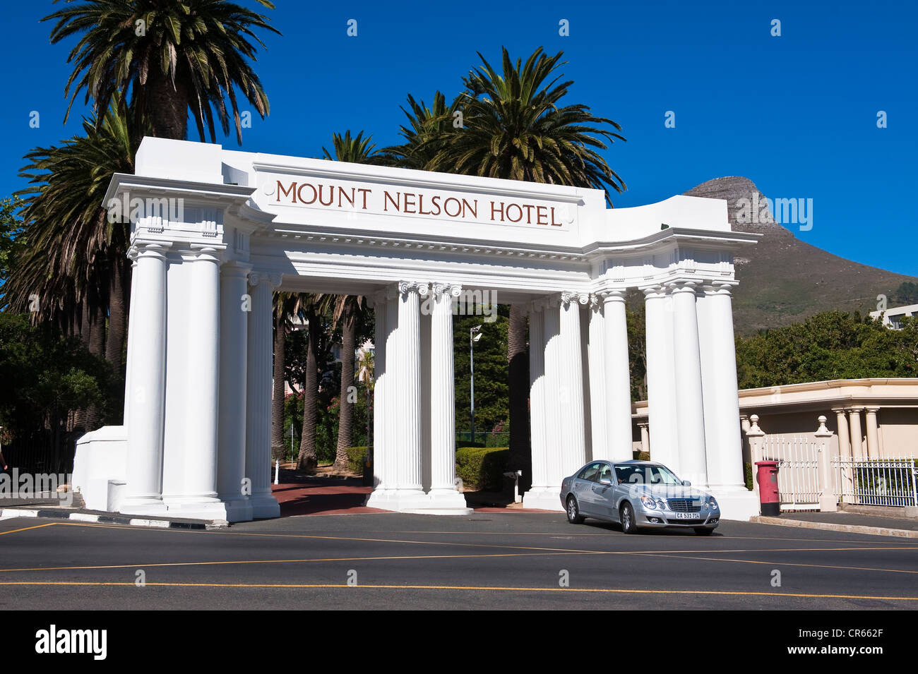 L'Afrique du Sud, Western Cape, Cape Town, l'entrée de cinq étoiles Mount Nelson Hotel Banque D'Images
