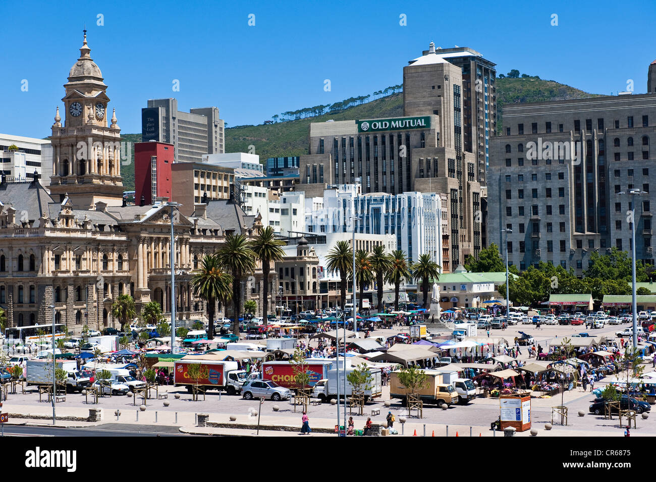 L'Afrique du Sud, Western Cape, Cape Town, le quartier de City Bowl, square de la place Grand Parade. Banque D'Images