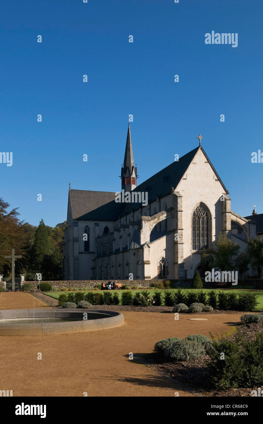 Abbaye de Marienstatt, vue depuis le jardin baroque à l'église abbatiale, Streithausen, Rhénanie-Palatinat, Allemagne, Europe Banque D'Images