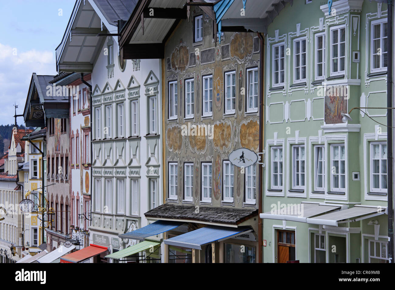 L'Allemagne, la Bavière, la peinture de façade sur les bâtiments, à Bad Toelz Banque D'Images