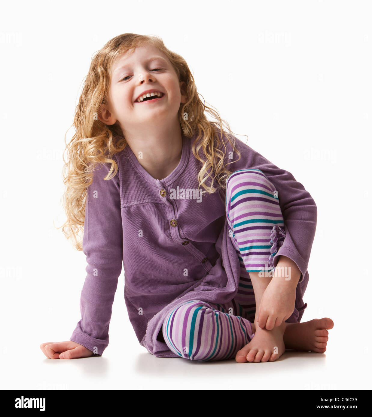 Portrait of Girl (4-5), studio shot Banque D'Images