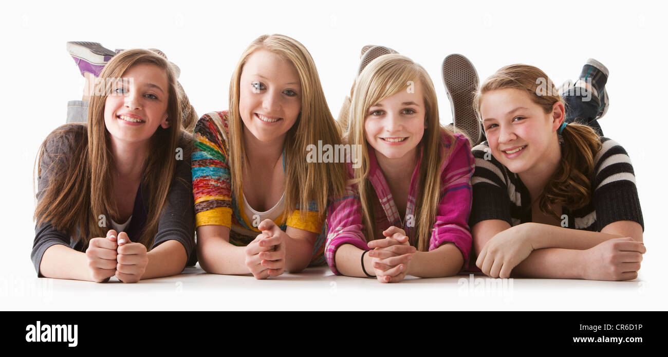 Portrait de quatre professionnels des filles (12-13) Banque D'Images