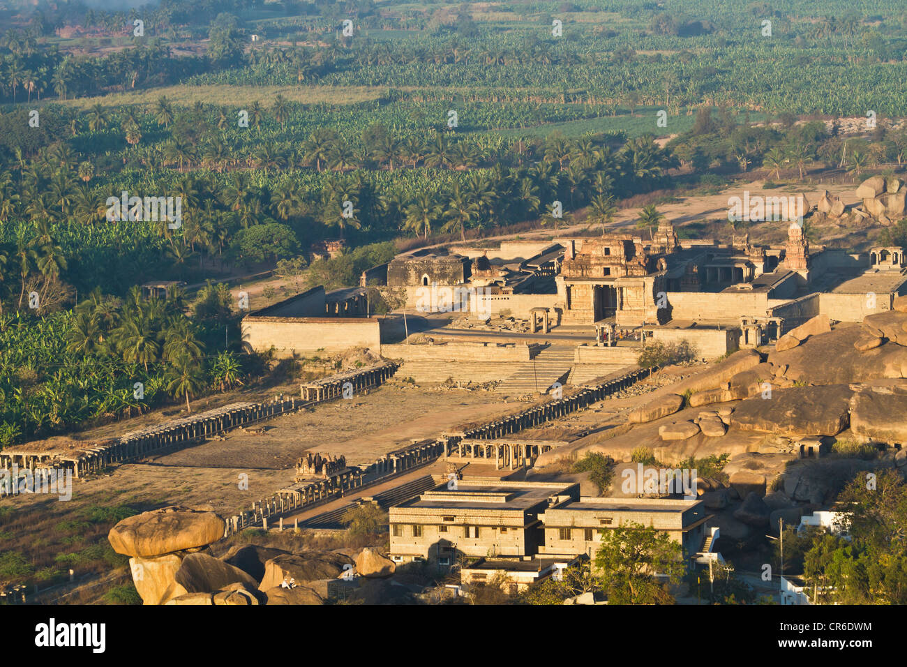 L'Inde, Karnataka, Hampi, vue de ruines de Vijayanagara Banque D'Images