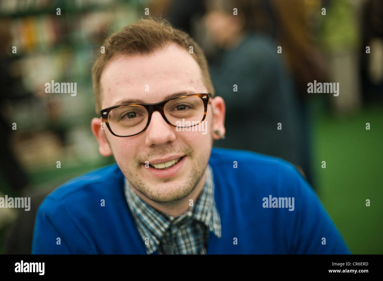 Alex T. Smith, auteur de livres pour enfants et illustrateur photo de la Telegraph Hay Festival 2012, Hay-on-Wye, Powys, Wales, UK Banque D'Images