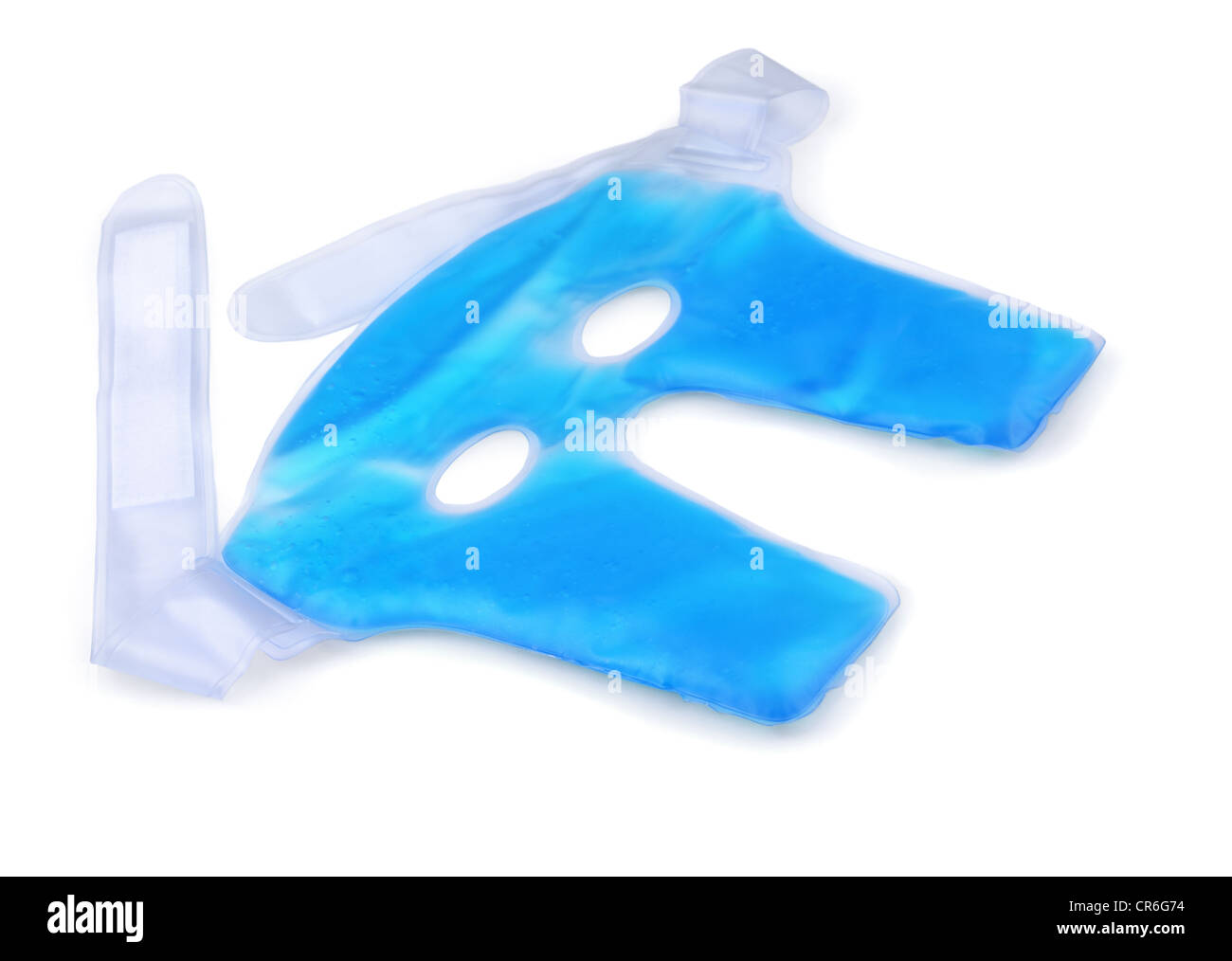 Face bleue masque gel de refroidissement isolated on white Banque D'Images