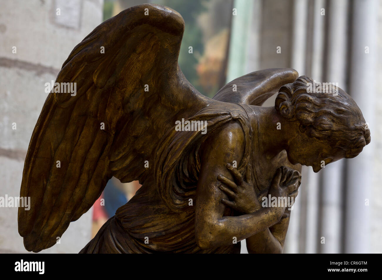 Angel sculpture à l'autel de la Cathédrale de Rouen, Haute-Normandie, France Banque D'Images
