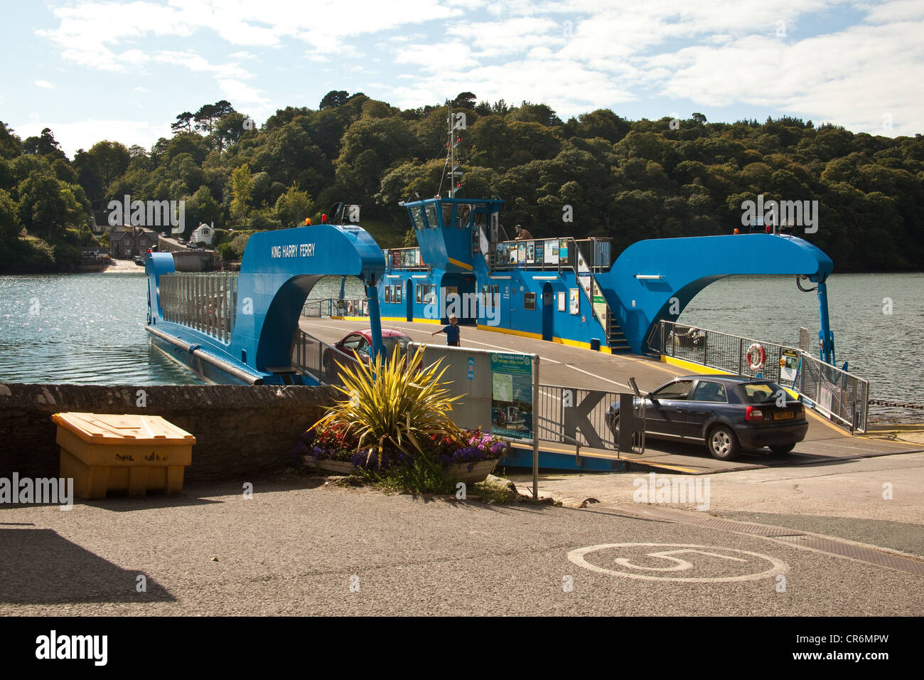 Harry King traversée en ferry de la chaîne de la rivière Fal, Cornwall, Angleterre, Royaume-Uni. Banque D'Images