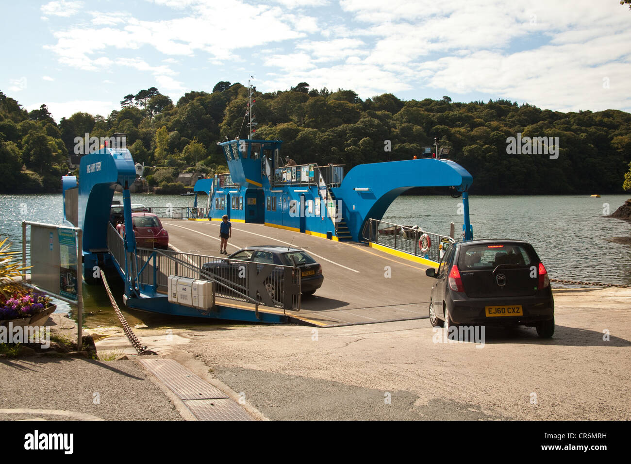 Harry King traversée en ferry de la chaîne de la rivière Fal, Cornwall, Angleterre, Royaume-Uni. Banque D'Images