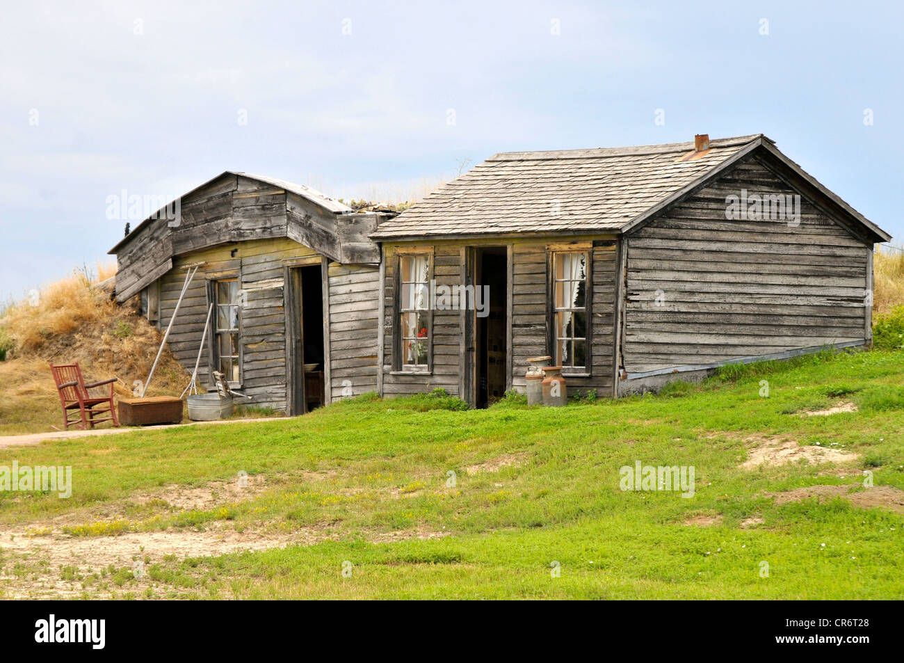 Prairie Homestead Ferme Historique Badlands Dakota du Sud Banque D'Images