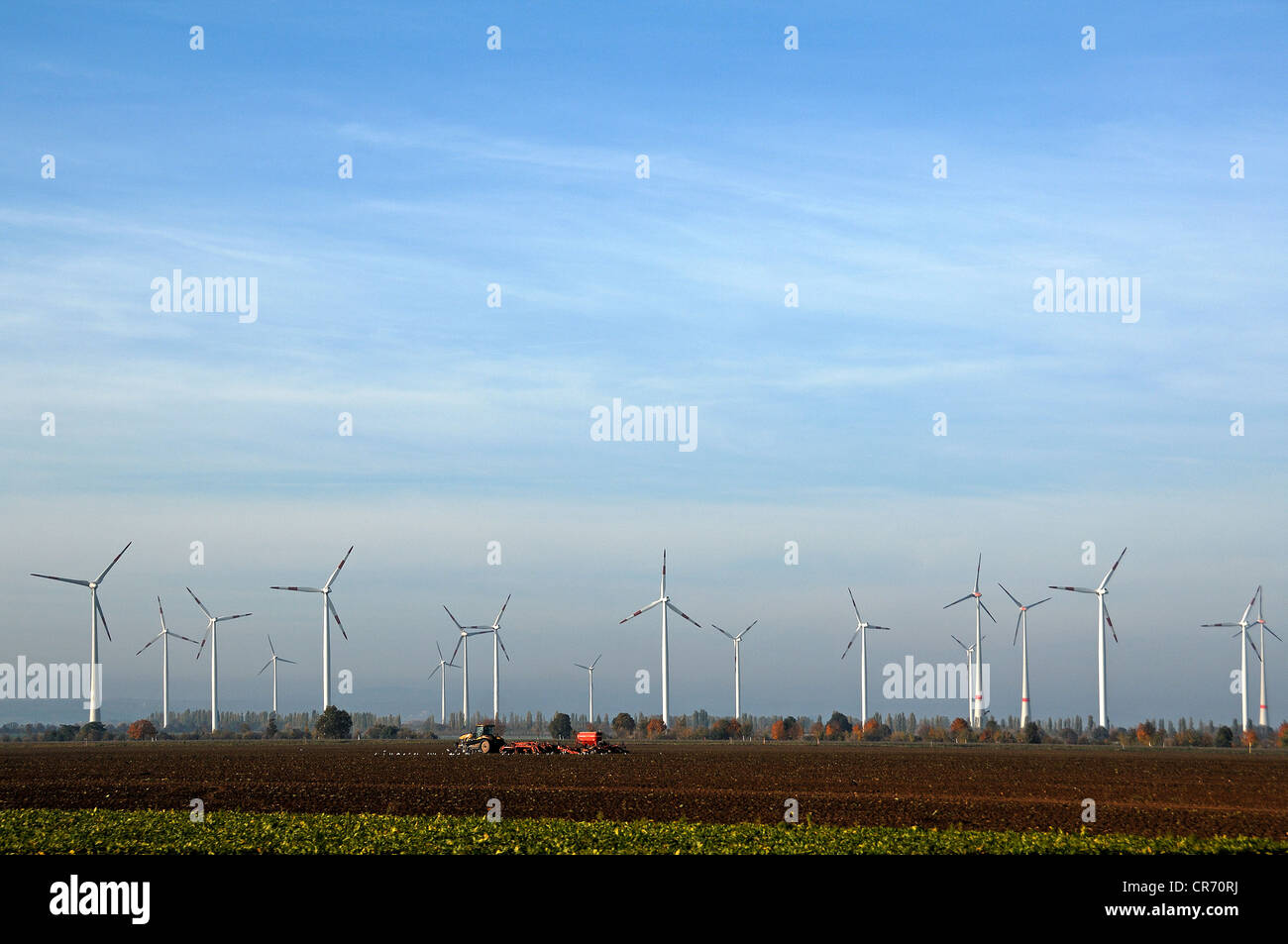 Éoliennes dans Eisenberg, Saxe-Anhalt, Allemagne, Europe Banque D'Images