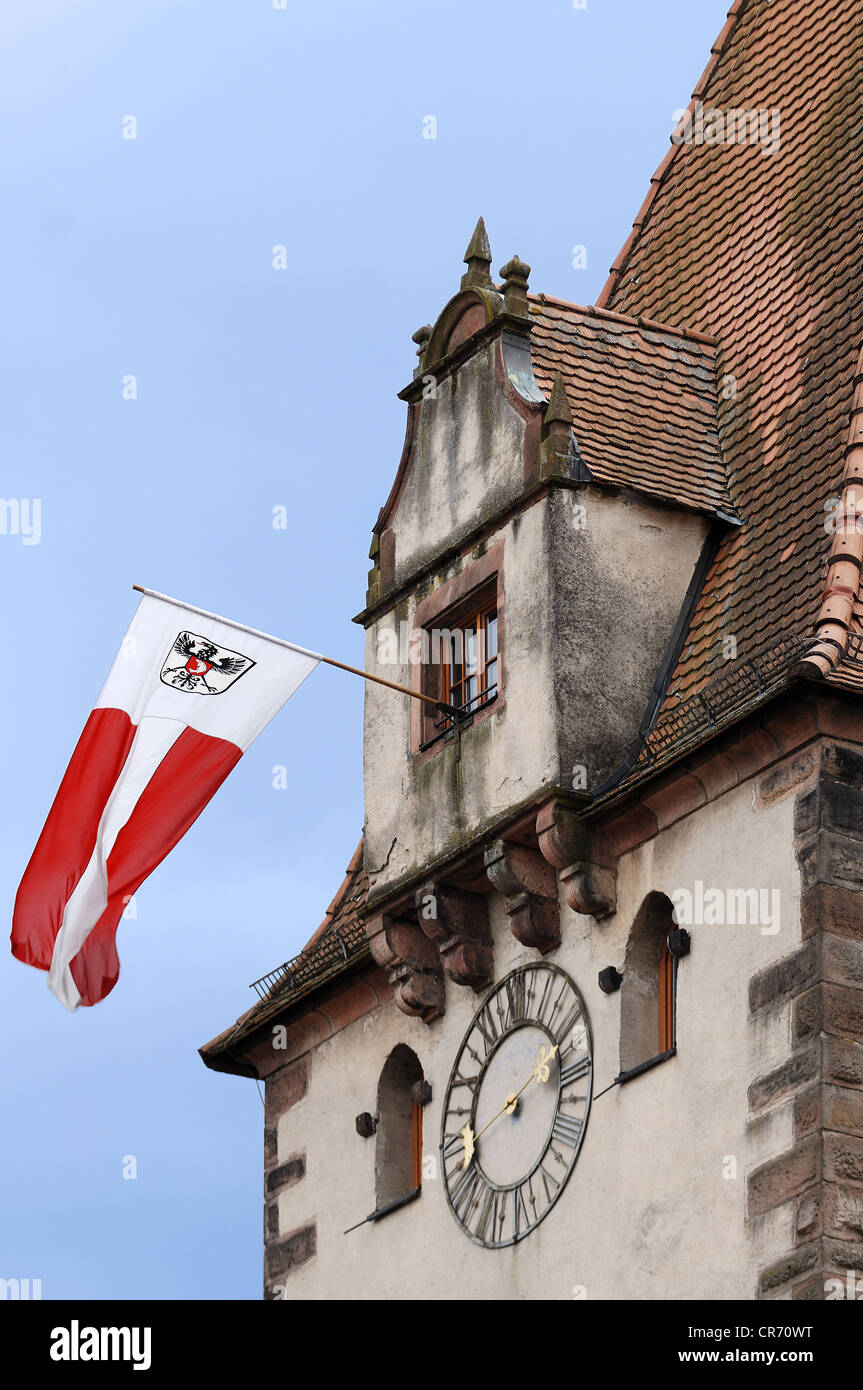 La ville de Kinzigtor drapeau porte, 15ème siècle, Gengenbach, Bade-Wurtemberg, Allemagne, Europe Banque D'Images