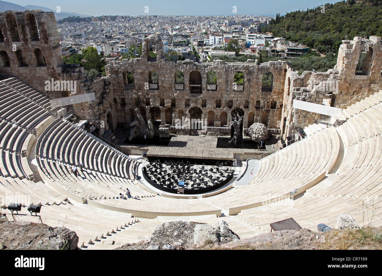 Théâtre de Dionysos, l'Acropole, Athènes, Grèce Banque D'Images