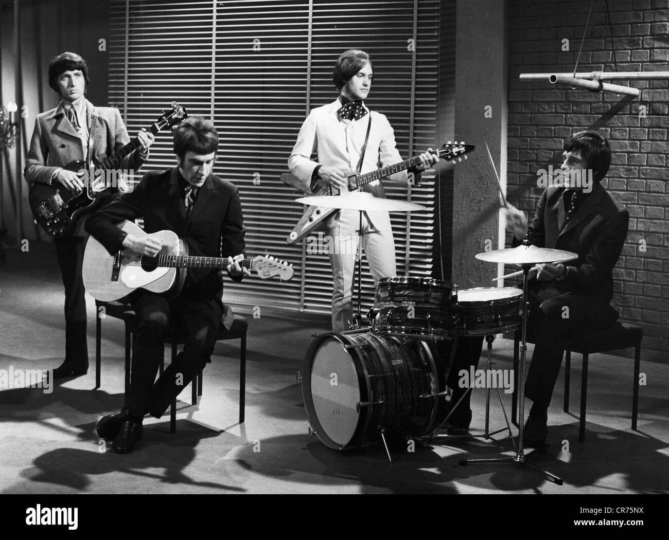 Kinks, The, groupe de musique britannique, membres Ray Davis, Peter Quaife, Dave Davies, Mick Avory, milieu des années 1960, Banque D'Images