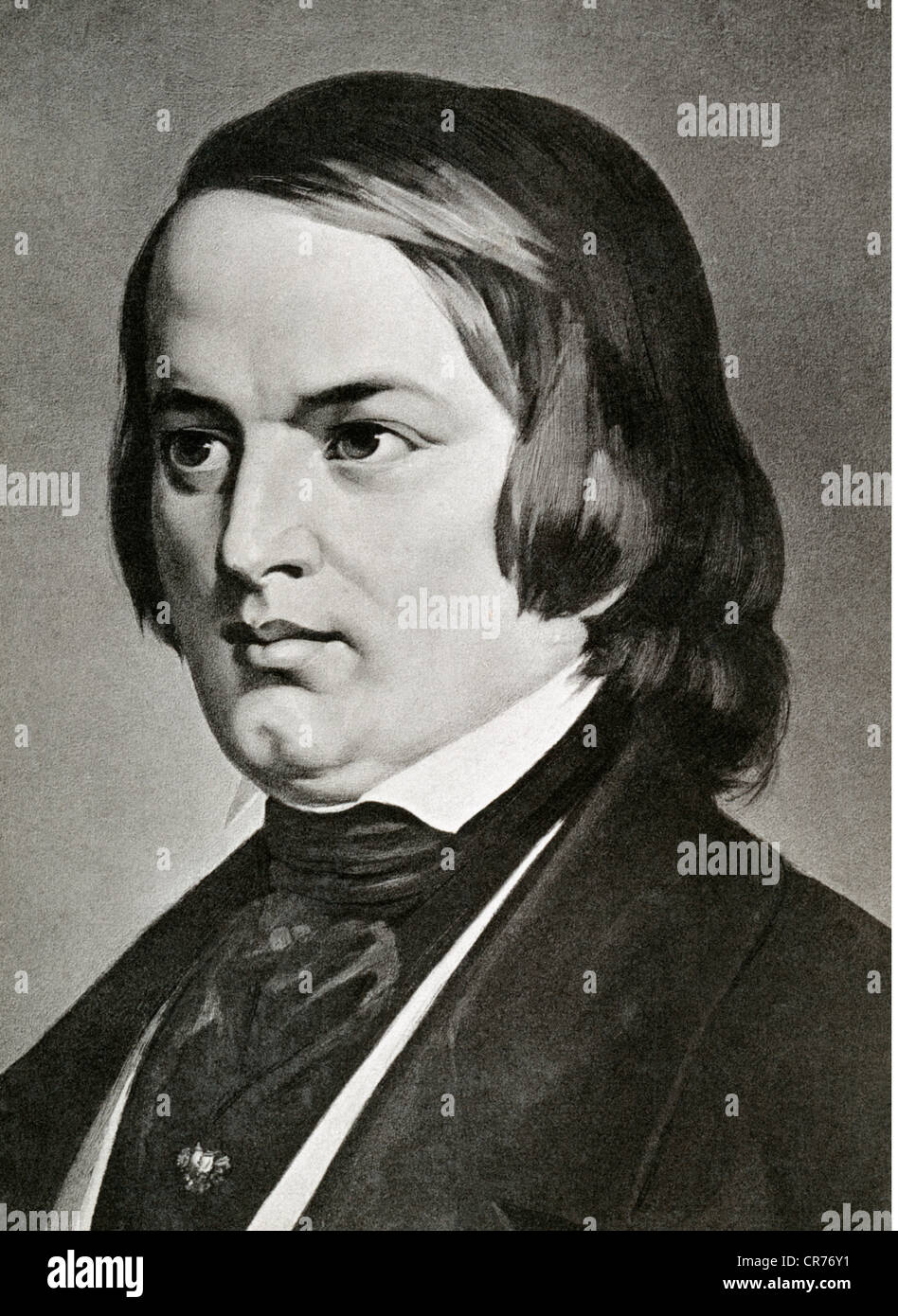 Schumann, Robert, compositeur allemand et pianiste, né le 08. 06. 1810 à Zwickau, mort 29. 07. 1856 à Endenich près de Bonn, photo, vers 1890, après une peinture, phot. Römmler & Jonas, maison d'édition Gustav Lohse, Dresde. xixe siècle, , Banque D'Images