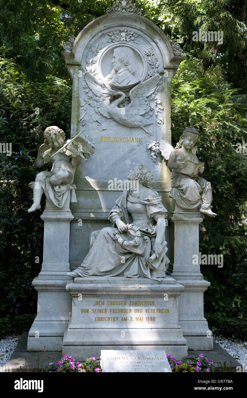 Schumann, Robert 8.6.1810 - 29.7.1856, musicien allemand (compositeur), sa tombe, Alter Friedhof, Bonn, Allemagne, Banque D'Images