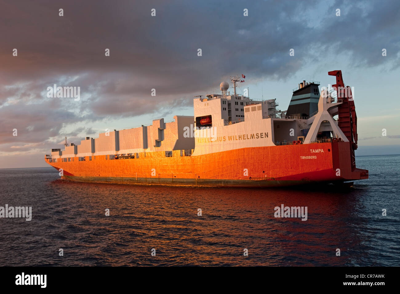 La France, la Polynésie française, archipel de la société, îles du vent, Tahiti, d'un cargo Banque D'Images