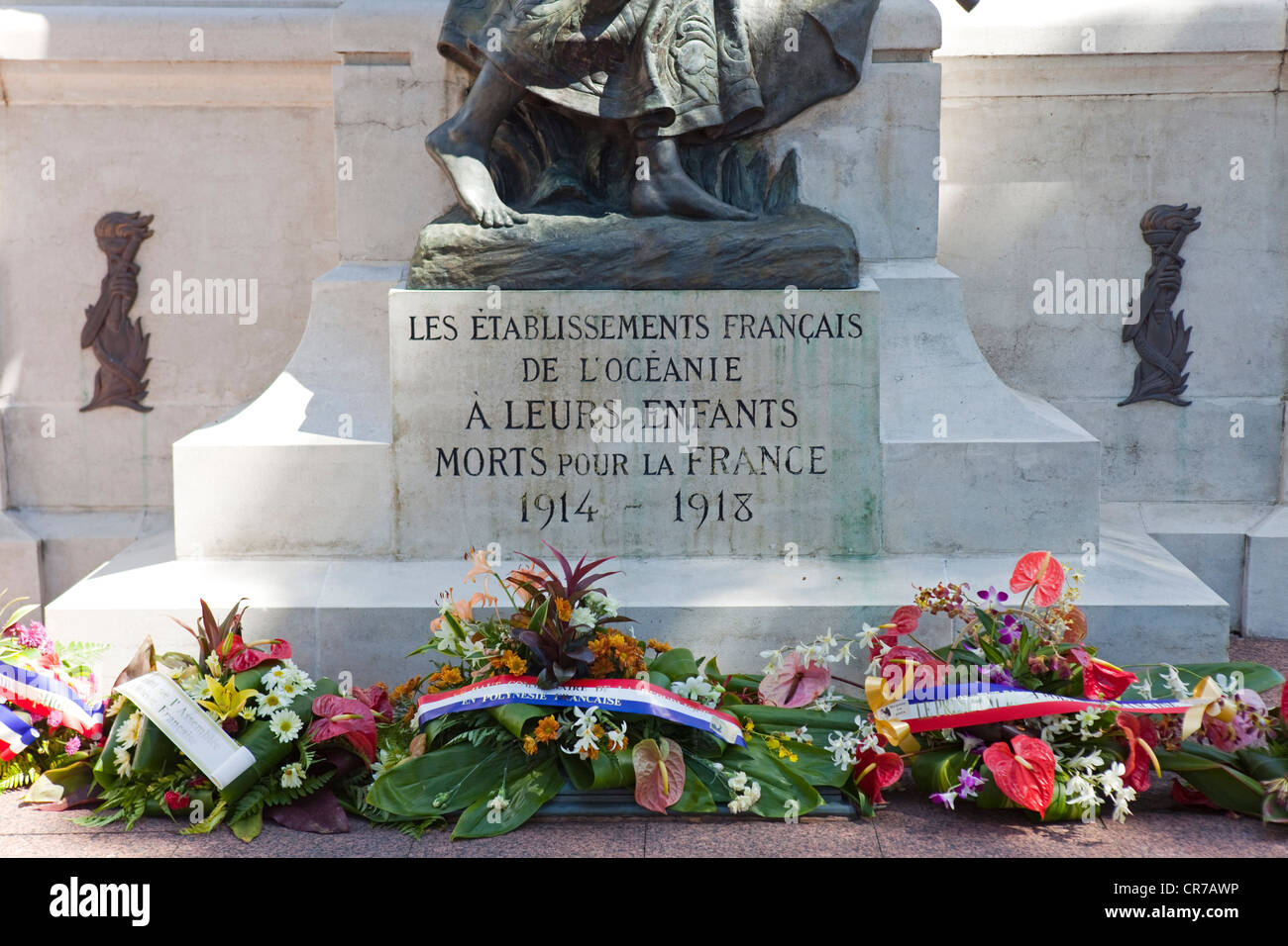 La France, la Polynésie française, archipel de la société, îles du vent, Tahiti, Monument aux Morts Banque D'Images