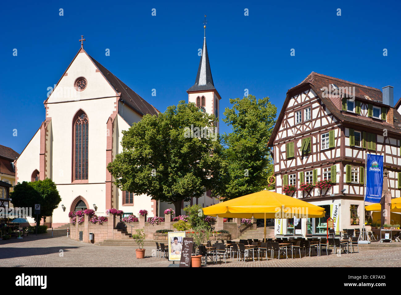 Stiftskircher ou collégiale de Santa Juliana, Mosbach, Odenwald, Rhein-Neckar-Kreis, Bade-Wurtemberg Banque D'Images