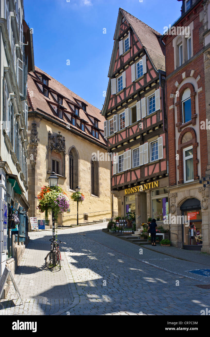 Vieille ville lane, Tuebingen, Jura souabe, Bade-Wurtemberg, Allemagne, Europe Banque D'Images