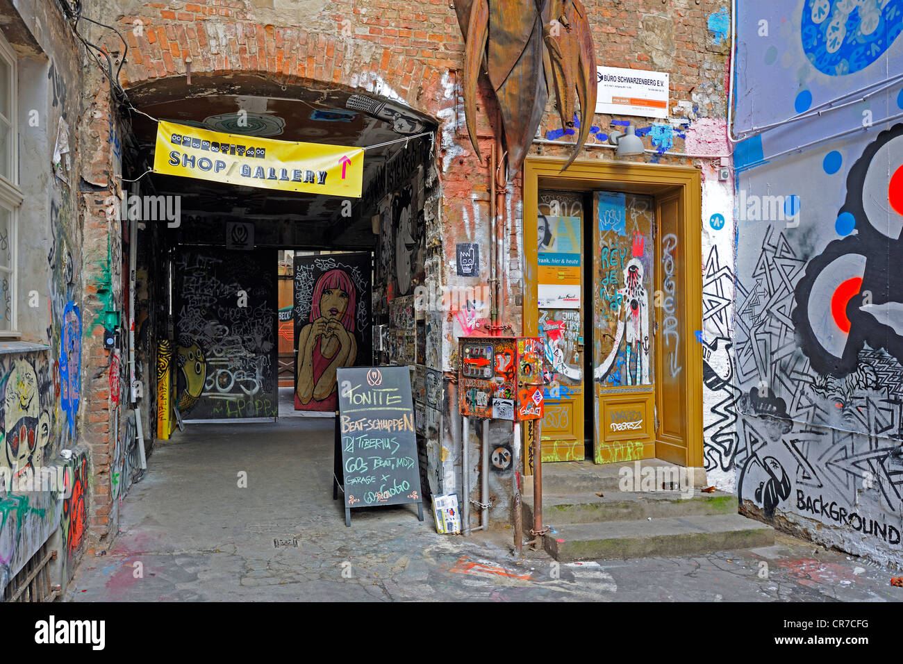 Entrée de Haus Schwarzenberg, culture club, Berlin Mitte, Rosenthaler Strasse, l'Allemagne, de l'Europe Banque D'Images