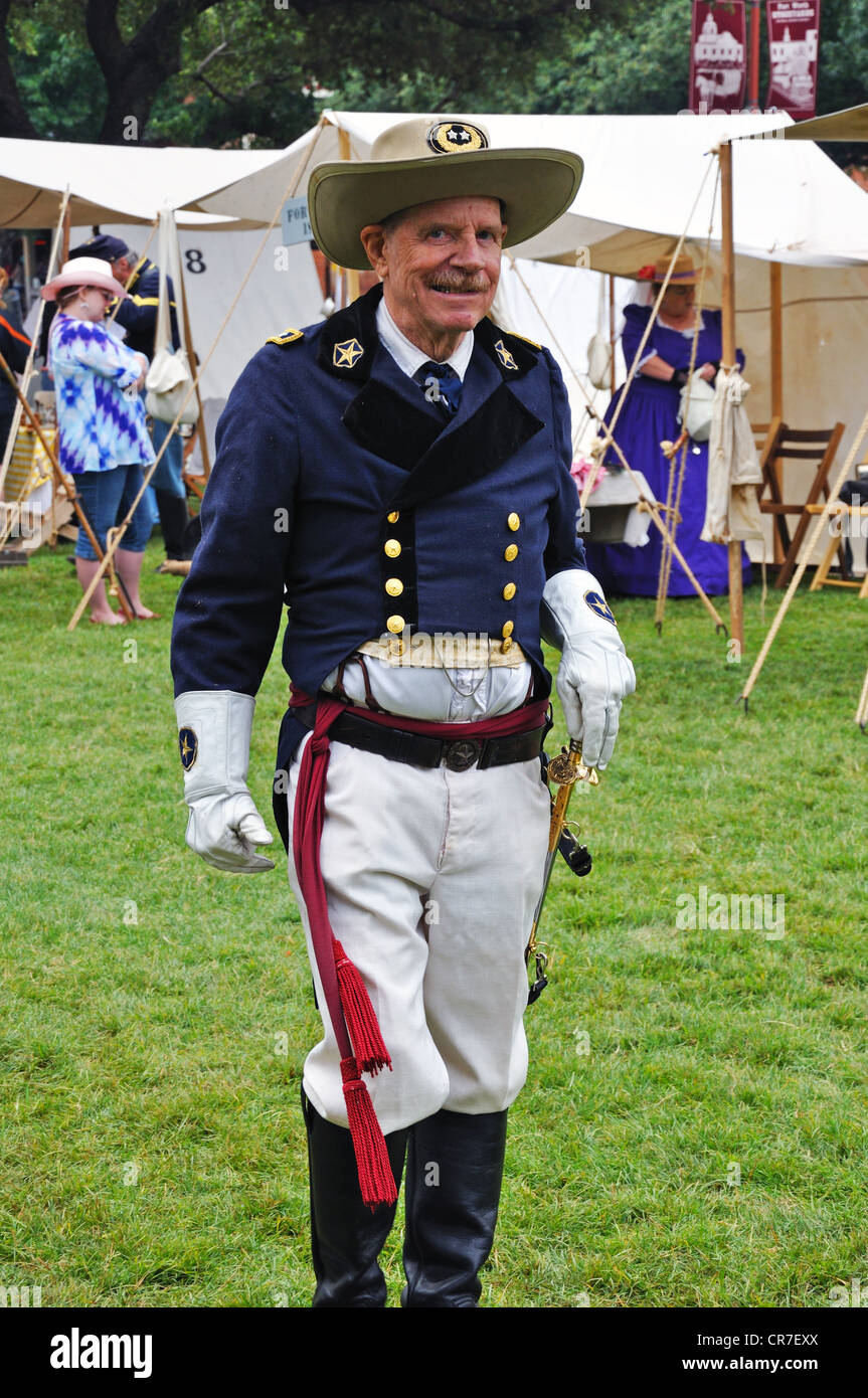 Guerre de Sécession reproduisant - homme en uniforme Banque D'Images