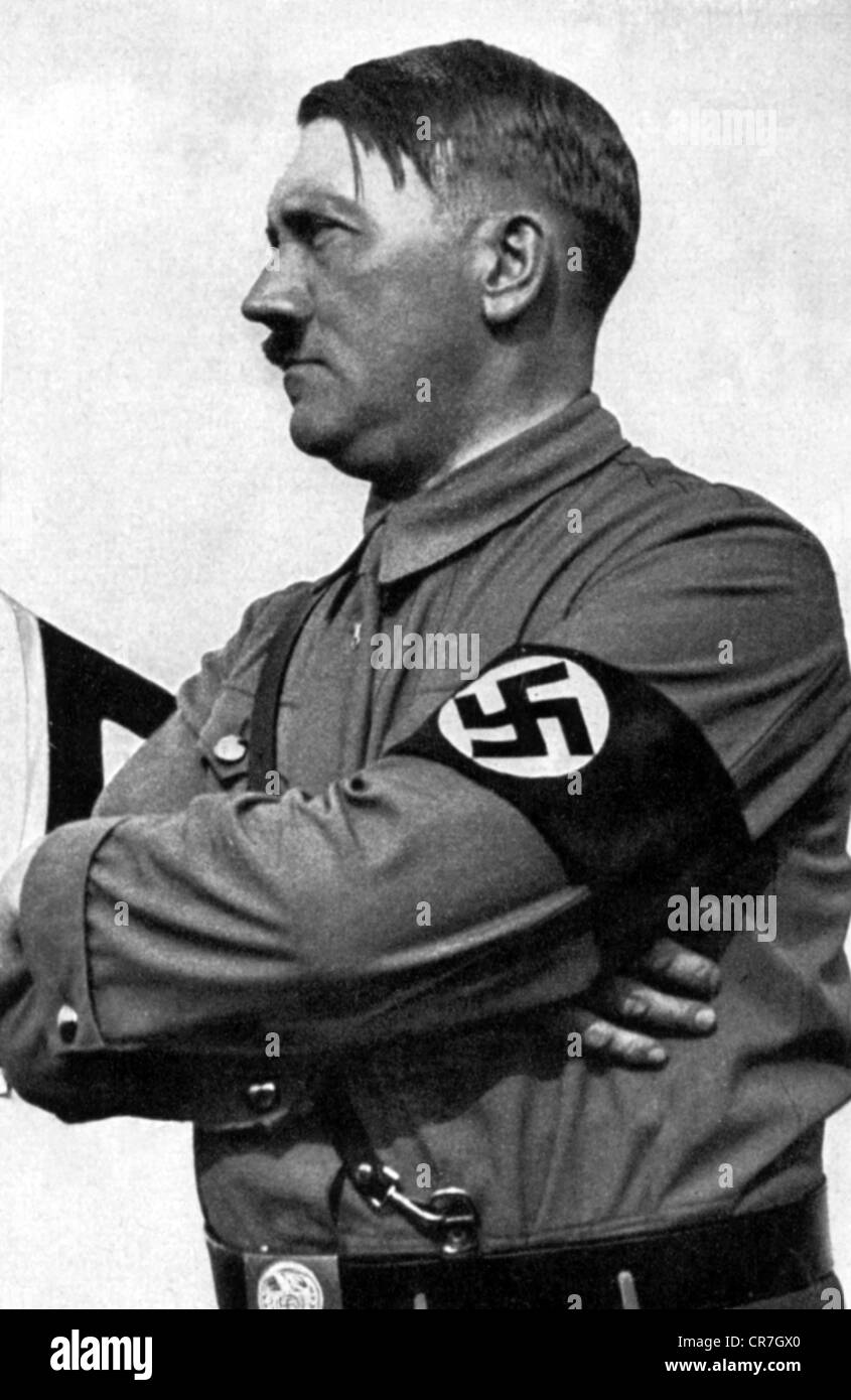 Hitler, Adolf, 20.4.1889 - 30.4.1945, politicien allemand (NSDAP), prononçait un discours, début des années 1930, Banque D'Images