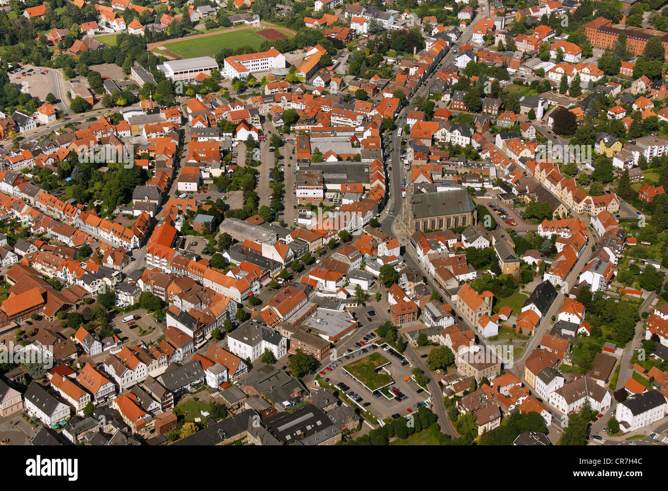 Vue aérienne, Rinteln, district de Schaumburg, Basse-Saxe, Allemagne, Europe Banque D'Images