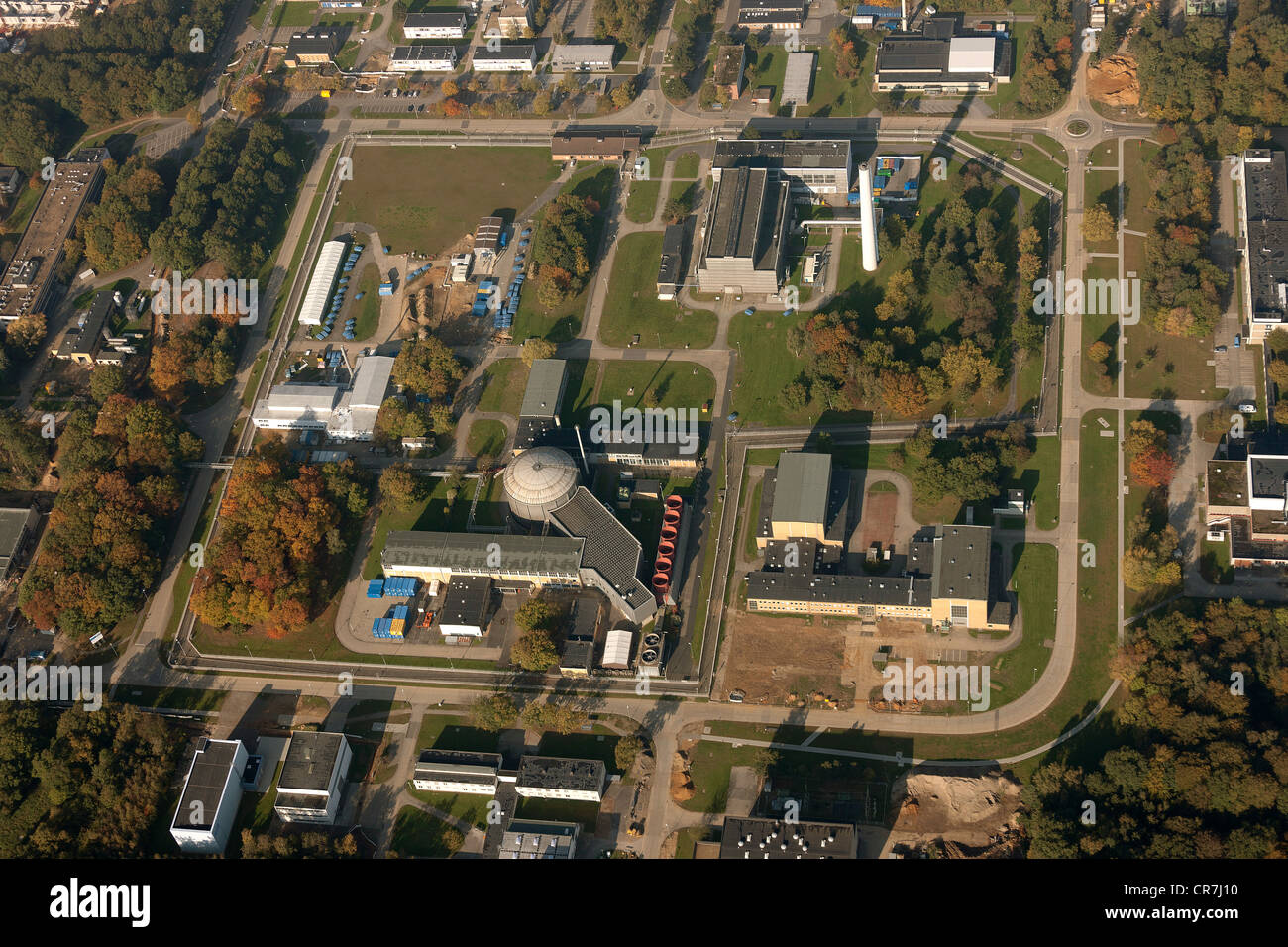 Vue aérienne, Centre de recherche nucléaire de Juelich, Rhénanie du Nord-Westphalie, Allemagne, Europe, Banque D'Images