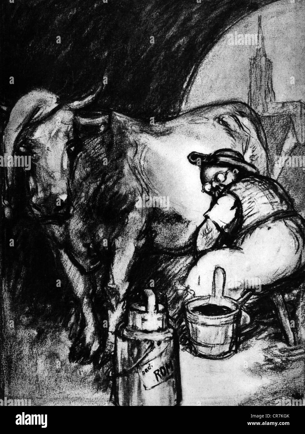 Herling, Georg von, 31.8.1843 - 4.1.1919, politicien allemand (Centre), Premier ministre de la Bavière 9.12.1912 - 31.10.1917, caricature, 'Herling in Strassbourg', dessin d'Arpad Schmidhammer, 'nie Jugend', Nr. 3, 1913, 'C'est un bon stock, la science allemande', Banque D'Images