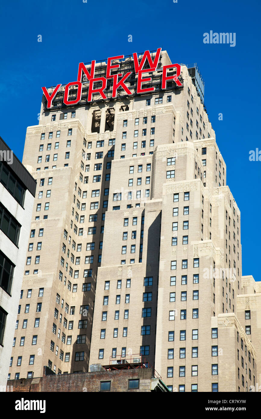 L'emblématique New Yorker, New York Manhattan Midtown Hotel 481 8th Avenue & 34th Street Banque D'Images